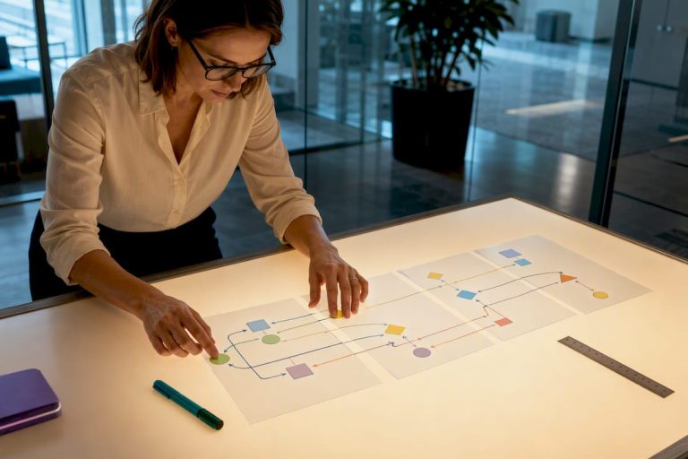 Sekretesspecialist som kartlägger en dataskyddsbedömning (DPIA) av informationsflödet