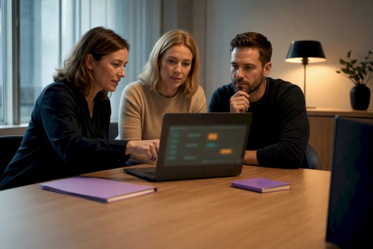 Compliance-teamet granskar arbetsflödet på den delade plattformen