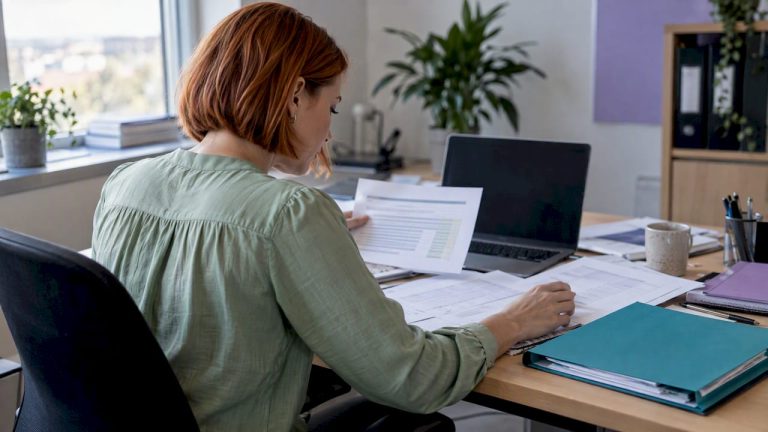 Complianceansvarig går igenom spridda efterlevnadsdokument